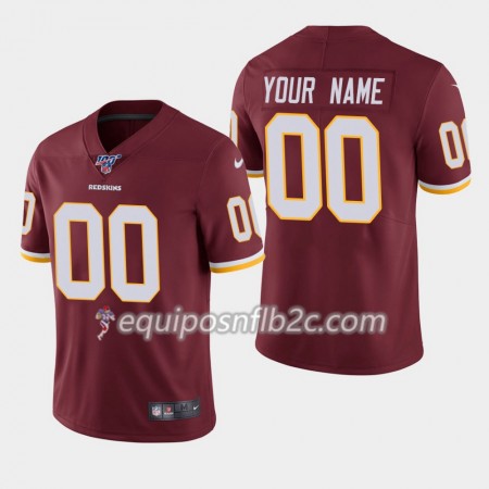Camiseta Hombre NFL Washington Redskins Personalizar Nike Rojo I 100th